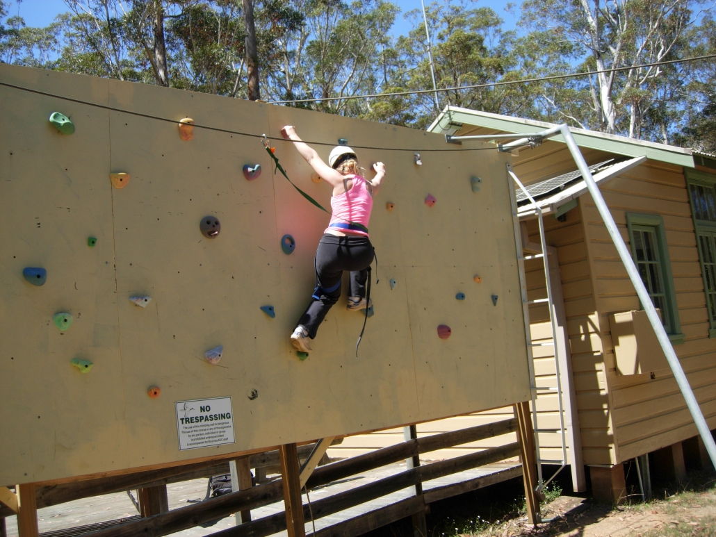 On the climbing wall